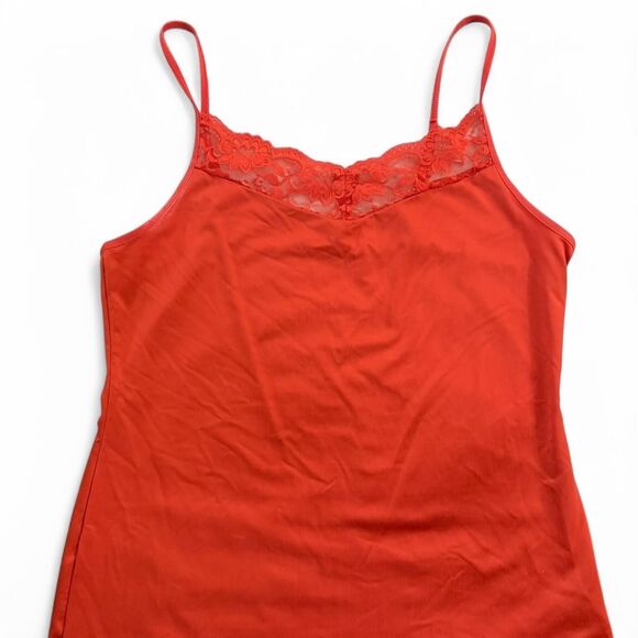 Y2K orange lace cami top with adjustable straps - size L ( - Picture 5 of 8